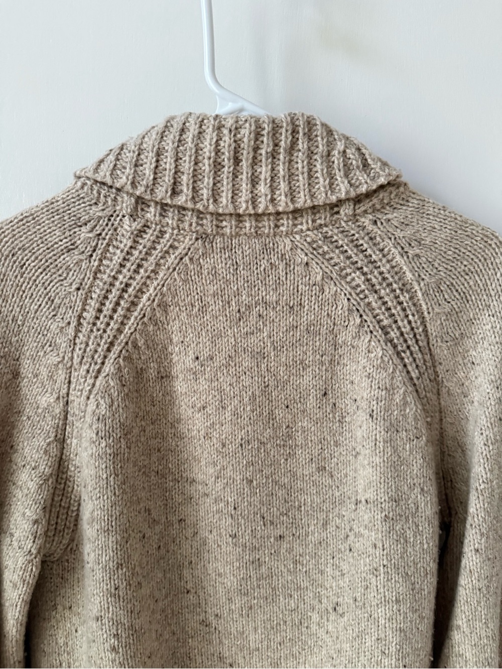 J Crew Wool Blend Knit Shawl Collar Fisherman Cardigan Sweater - Picture 8 of 11